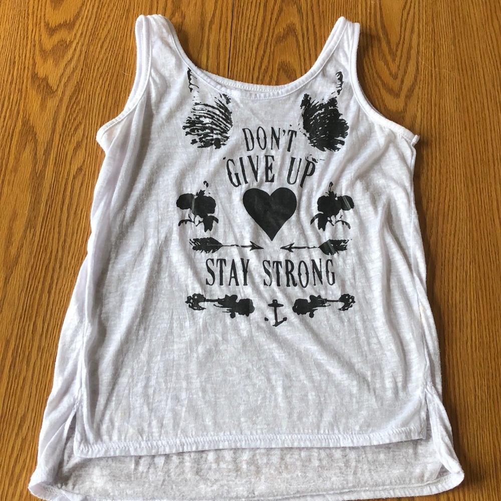 white and black tank top